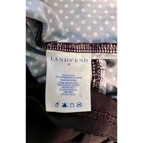 Land’s End Halter Tankini Top Bathing Suit Black White Polka Dot Women’s Size 8 - Picture 3 of 10